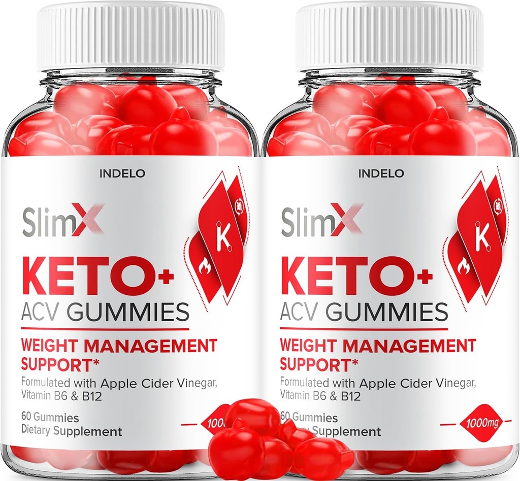 (2 Pack) SlimX Keto ACV Gummies - Formule avancée Slim X Keto Plus ACV Gummies vinaigre de cidre de pomme SlimX ACV Gummies Dietary Supplément Avis Hommes Femmes (120 Gummies)