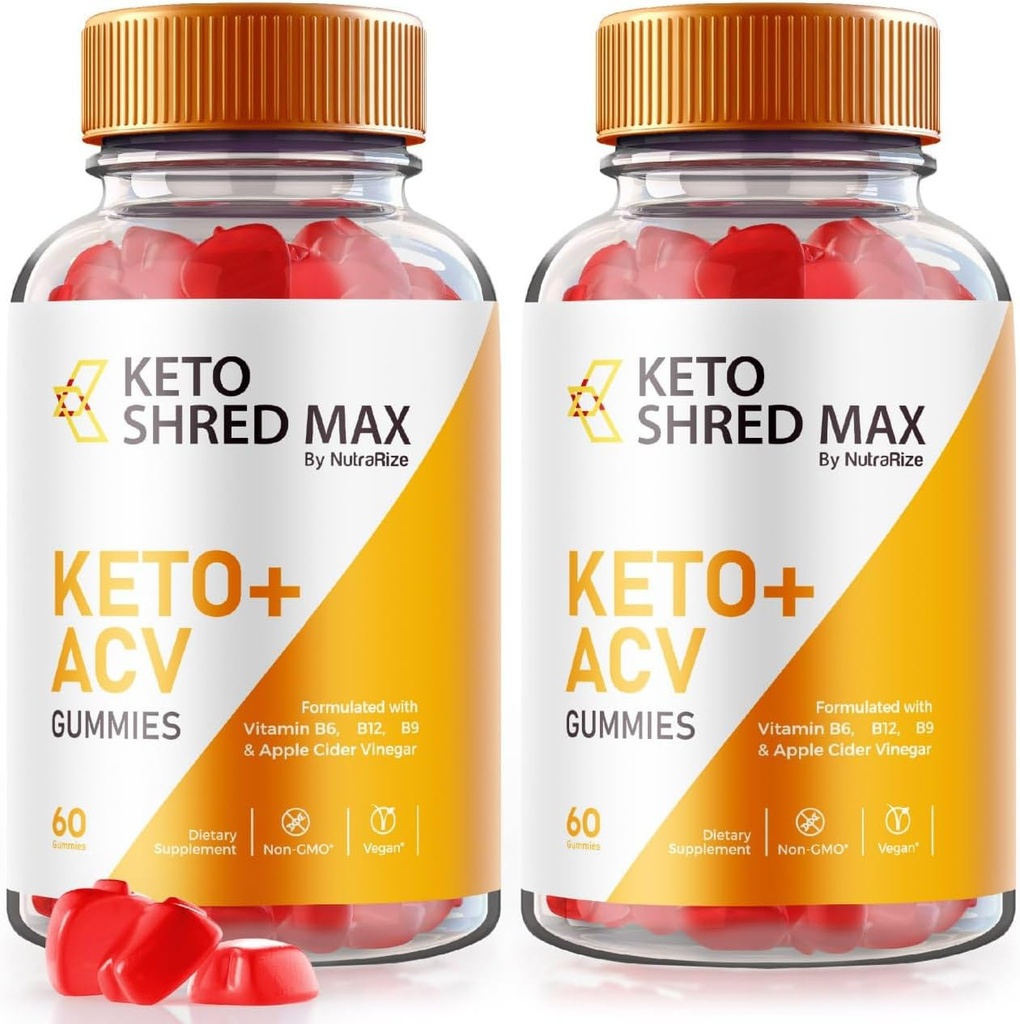 NutraRize (Pack of 2 Keto Shred Max Keto + ACV Gummies, Formula for Advanced Weight Loss, Keto Plus Supplement, Gomitas Reviews (120 Gummies)