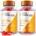 NutraRize (Pack de 2 Keto Shred Max Keto + Gommies de vinaigre de cidre de pomme, Formule pour la perte de poids avancée, Keto Plus Supplément, Gomitas Avis (120 Gummes)