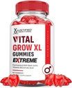 Laboratoires justifiés Vital Grow XL Extreme 2000MG Performance Gummies Advanced Formula Formula Formulated with ACV Pomegranate Beet Juice Powder B12 Vegan Non OGM 60 Gummys