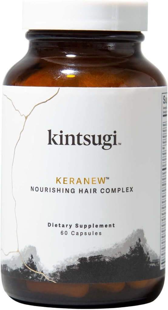 Kintsugi KeraNouveau Complexe Cheveux Nourrissants- Aide Combat Signes du vieillissement Cheveux, Supplément pour strands forts et volumineux- Soutient des cheveux sains et plus complets avec kératine, collagène et biotine (60 capsules)