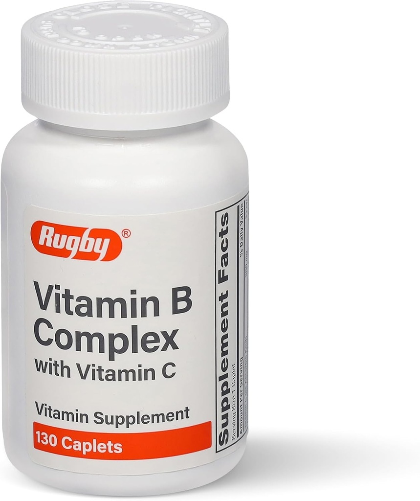 Complexe de vitamine B avec vitamine C - Vitamines complexes sans gluten B pour l'énergie, le métabolisme, le nerf et le soutien immunitaire, 130 capsules