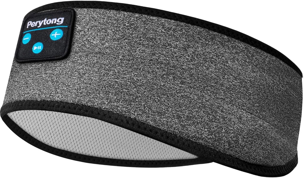 Perytong Bluetooth casques de sommeil bande-tête confortable élastique douce, Cadeaux pour hommes, femmes, adolescents