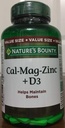 Zinc de magnésium de calcium naturel avec vitamine D3, 200 Caplets (paquetage mai Vary)