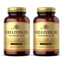 Huile de foie de morue de Solgar - 100 softgels - Fournit des vitamines A & D - Non-OGM, sans gluten - 100 portions