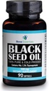 HalalEveryDay Huile de Graine Noire Biologique - USDA Certified Cold Pressed Glass Bouteille Plus de 1,5% Thymoquinone 3X Strength Turkey Black Cumin Nigella Sativa Non-OGM 100% Huile de Graine Noire pure (Capsules)