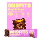 Misfits Vegan Protein Bars, Brownie Batter - Updated Recipe | Plant Based, Low Sugar & Carb, High Fiber Snacks | Pack of 15