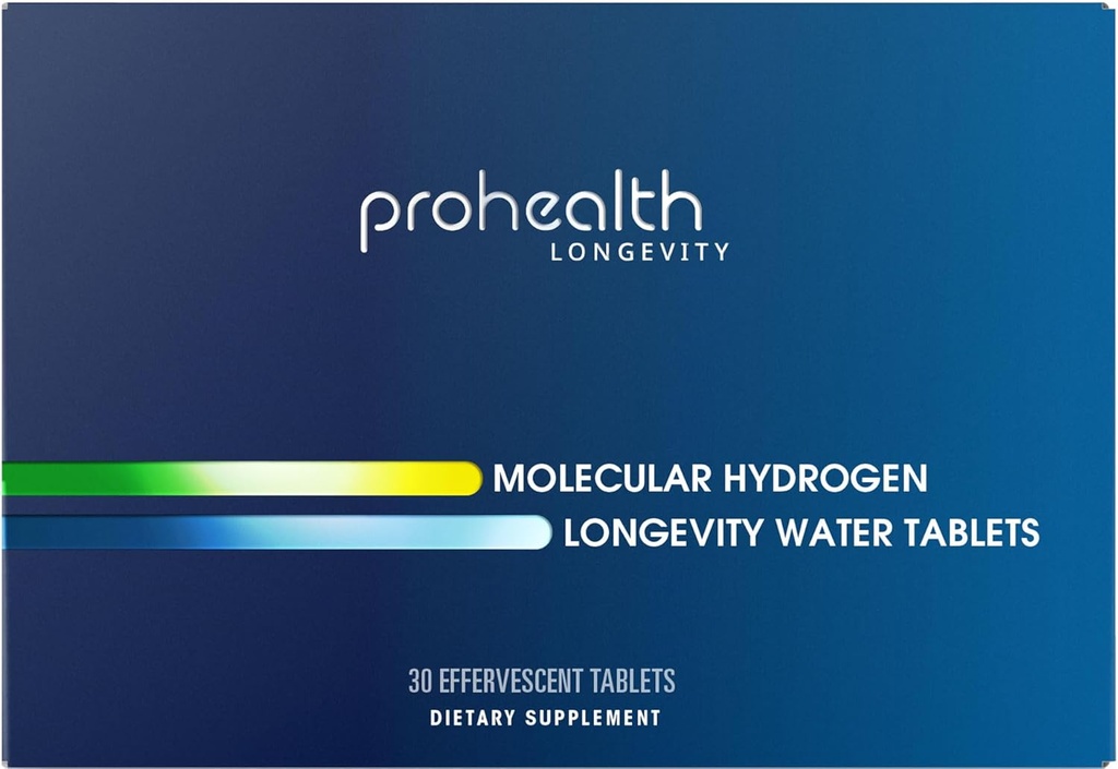 ProHealth Molecular Hydrogen Longevity Comprimés d'eau cliniquement étudiés 80 mg, 30 comprimés