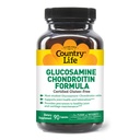 Country Life Glucosamine Chondroitin 1500mg/1200mg - Soutient la santé et la lubrification articulaires - Maintient un cartilage sain, Tendon, Tissu articulaire - Sans gluten, Non-OGM - 90 Capsules - pour adultes