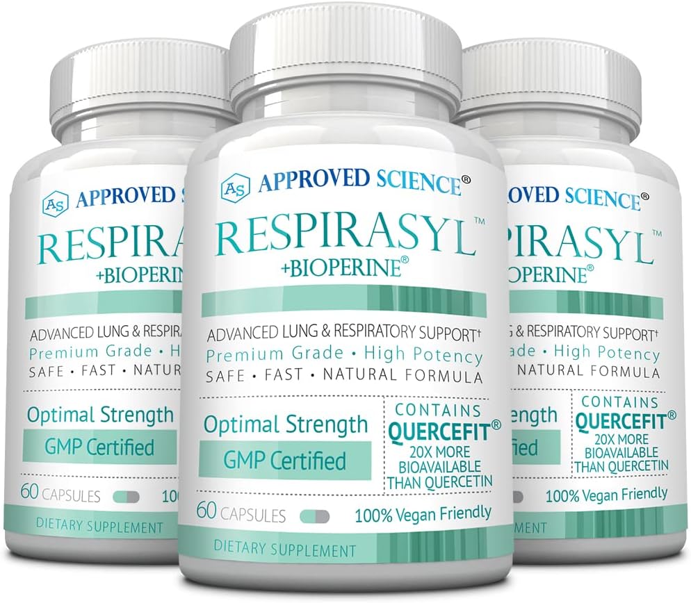 Science® Respirasyl - Soutien pulmonaire et respiratoire - avec Quercefit, vitamines A,C,D, BioPerine - Approvisionnement de 3 mois - Fabriqué aux États-Unis