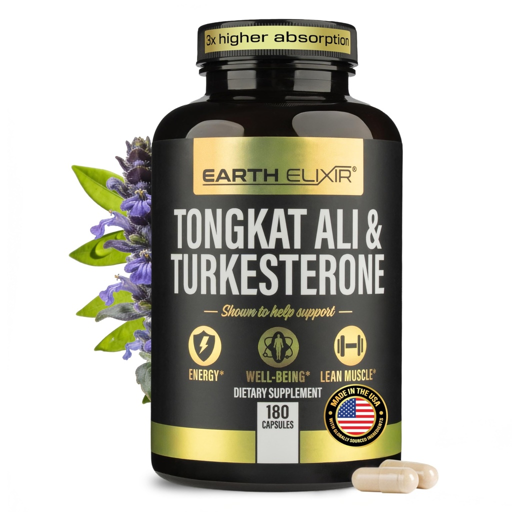 Turkesterone Tongkat Ali pour les hommes et les femmes – 2-en-1 Testostérone naturelle Support pour l'énergie et la condition physique - Supplément Turkestérone haute puissance pour les hommes avec Tongkat Ali –– Pure Non-GMO Formula