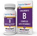 Complexe B pour enfants de la source supérieure avec vitamine C - Multivitamine pour le soutien de la santé cardiaque - Supplément acide folique pour les enfants - Formule de soutien immunitaire avec vitamine C - 60 comprimés dissous instantanément