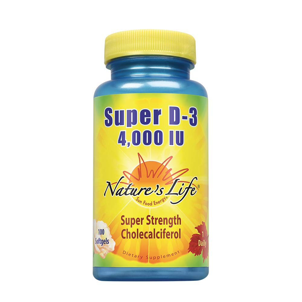 La vie de la nature Super D-3 4000 UI de supplément de vitamine D à haute puissance peut soutenir les os sains, les dents et le système immunitaire