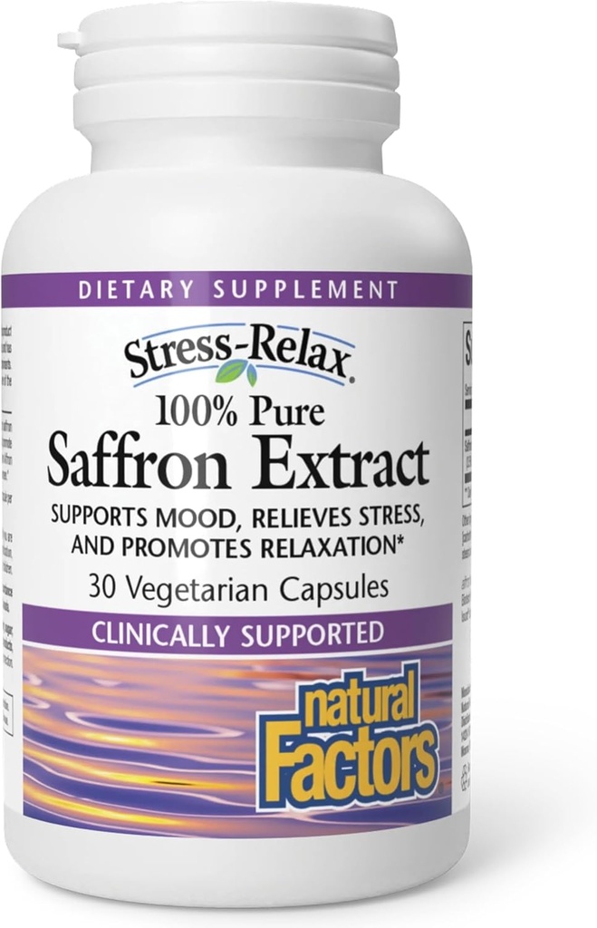 Natural Factors Stress-Relax Affron Saffron Extract 28 mg, 30 Vegetarian Capsules