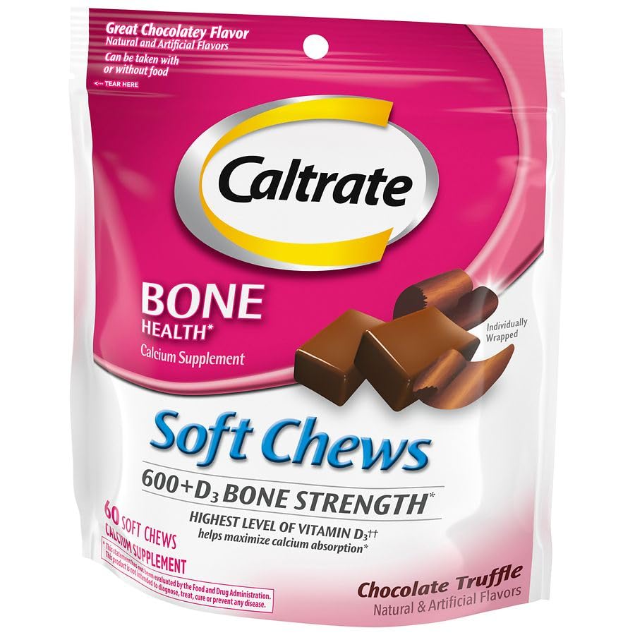 Calcium au calcium et vitamine D Truffe au chocolat 60 Chaque (paquet de 6)