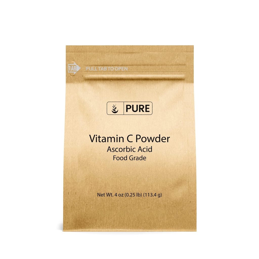 PURE INGREDIENTS ORIGINAL Vitamine C poudre (4 oz) acide ascorbique, non OGM, supplément alimentaire