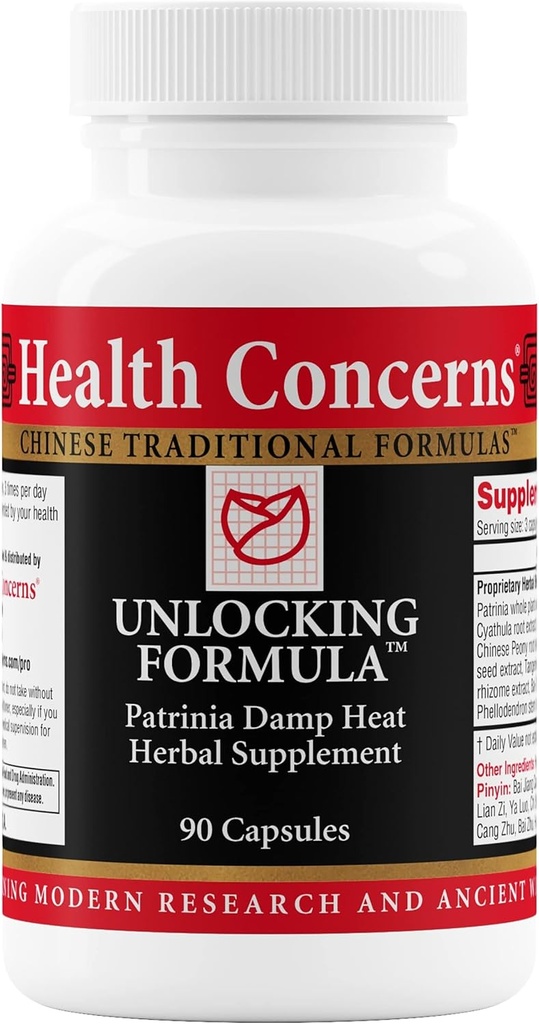 Préoccupations pour la santé Formule de déverrouillage – Désagrément menstruel et soutien du flux Qi – Circulation sanguine et supplément à base de plantes de détox avec Patrinia & Peony Root – Formule de médecine chinoise pour les femmes – 90 capsules