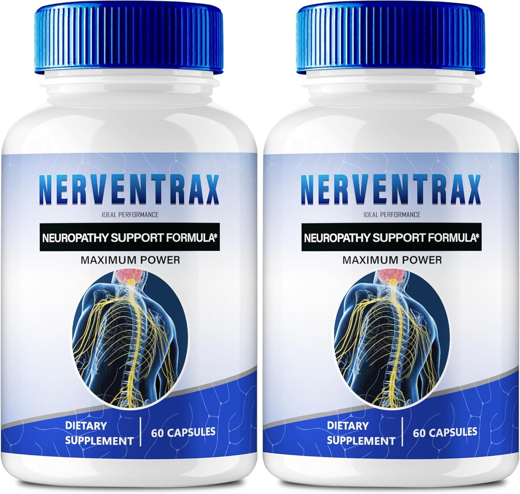 Nerventrax Suppléments Cerveau Capsules Mémoire et Focus, Nerventrax Formule avancée Brain Health Support Pills Maximum Strength Nerven Trax Toutes les pilules de soutien naturel, Nerventrax Avis (2 Pack)