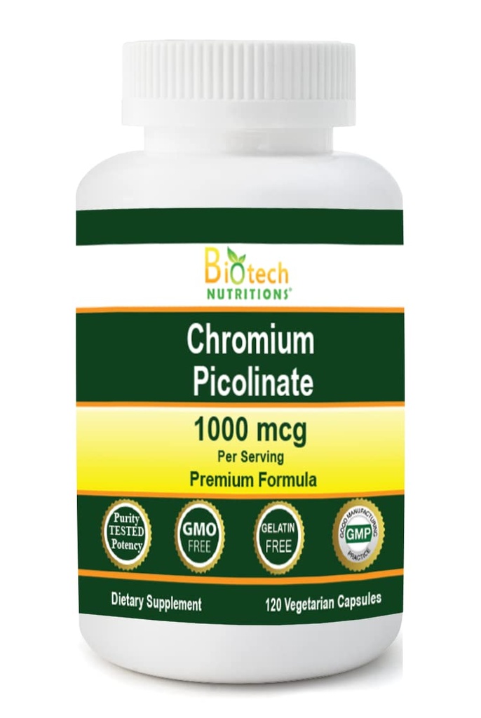 Chromium Picolinate 1000 MCG Serving 120 Vegetable Capsules