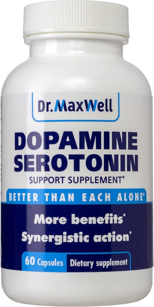 Suppléments à la sérotonine et à la dopamine, mieux que la dopamine ou la sérotonine. Aide à maintenir des niveaux de neurotransmetteurs normaux. Mucuna Pruriens, 5-HTP, 60 Capsules Femmes Hommes