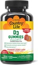 Pays Vie Fraise et orange D3 Gummies, 120 CT