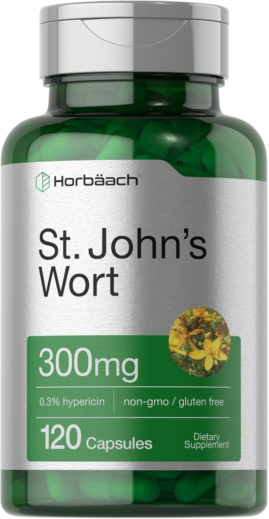 Horbäach St John's Wort Capsules 300mg.120 Count.