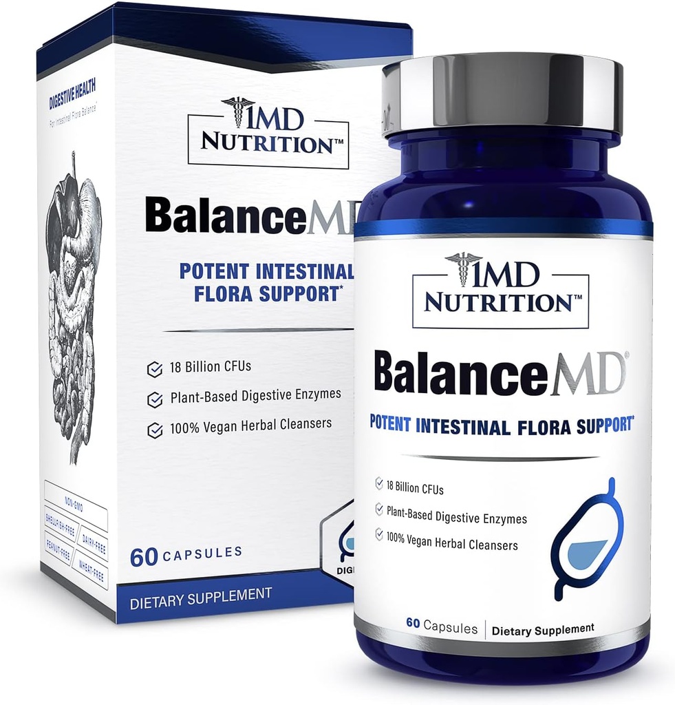 1MD Nutrition BalanceMD Vaginal Probiotiques de l'origan et de l'acide caprylique avec lactobacillus et enzymes digestives