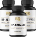 Golden after 50 BP-Activate - Supplément d'oxyde nitrique avec acides aminés essentiels - Supplément de soutien de la circulation sanguine et de la santé cardiaque - 3 bouteilles - 800mg L Arginine, AAKG, L Citrulline