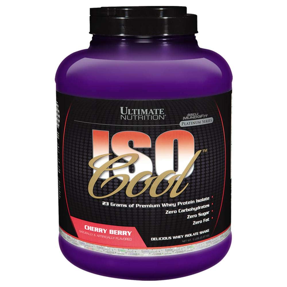 Nutrition Ultime Poudre Isolée de Protéines de Whey Pure Cool ISO - Céto - 0 Carb 0 Gras 0 Sucre - 23 grammes de protéines par portion, 5 livres, Cerise