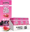 LPS Liquid Collagen & Whey Protein Supplement - Non-GMO Drink, Sugar-Free - Promotes Healthy Skin & Hair for Men & Women, Watermelon, Single Serve (50 Packets)