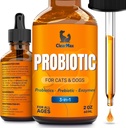 Probiotiques liquides pour chiens et chats – Soutien digestif pour animaux de compagnie de 6 milliards CFU – Probiotiques pour chiens avec enzymes – Supplément probiotique pour chats – bouteille de 2 oz