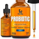 Probiotiques liquides pour chiens et chats – Soutien digestif pour animaux de compagnie de 6 milliards CFU – Probiotiques pour chiens avec enzymes – Supplément probiotique pour chats – bouteille de 2 oz