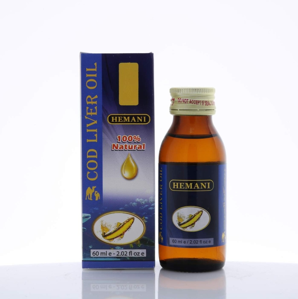 Huile de foie de morue Hemani 60mL (2 FL OZ) - Huile comestible