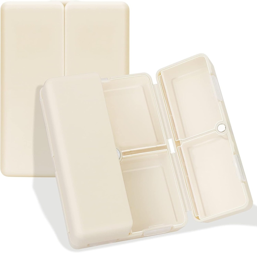 FYY Daily Pill Organizer, 7 compartiments Portable Pill Case Travel Pill Organizer, [Conception pliante] Pill Box for Purse Pocket to Hold Vitamines, huile de foie de morue, suppléments et médicaments-blanc