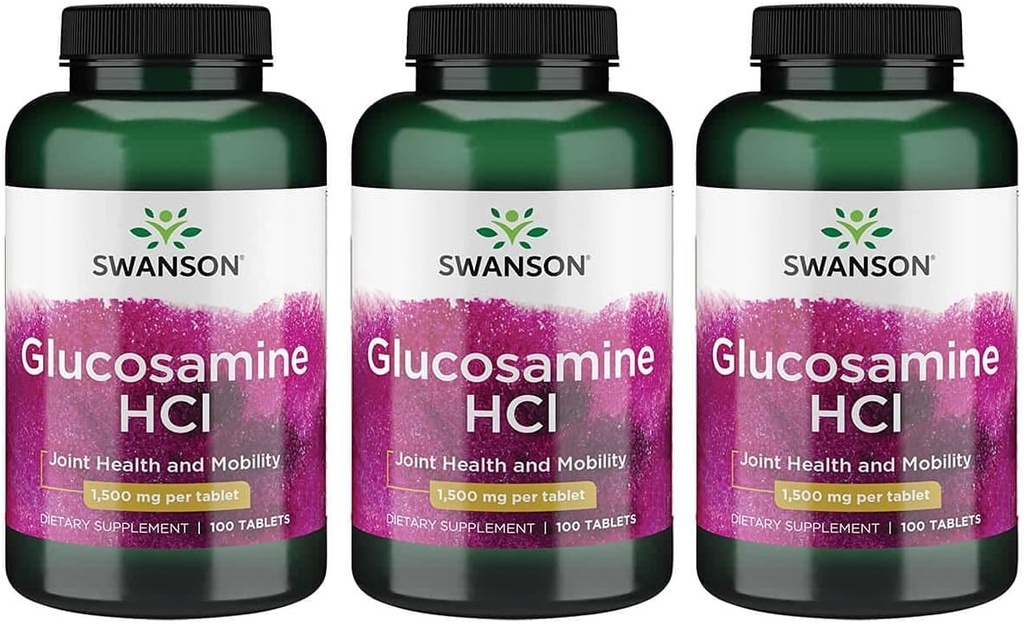 Swanson Glucosamine Hcl 1500 Milligrammes 100 Tabs (3 Pack)
