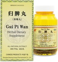 Supplément à base de plantes GUI-Pi Wan Pill 480 Ct (60 portions, taille économique) - Formule chinoise traditionnelle pour le soutien de la rate