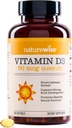 NatureWise Vitamine D3 2000iu (50 mcg) 1 an d'approvisionnement pour le soutien immunitaire, la fonction musculaire saine et la santé des os - Non-OGM, sans gluten dans l'huile d'olive vierge extra biologique, (Mini Softgel), numéro 360
