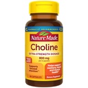 Nature Made Extra Strength Posologie Suppléments Choline 800 Mg Par 3 Capsules, Santé du cerveau, Mood, Muscle & Liver Support, Végétarien, 60 Capsules, 20 Jours d'Approvisionnement