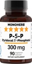 MONOHERB Pyridoxal 5-Phosphate 300 mg - 90 gélules végétariennes - P5P Vitamine activée B6 - Très biodisponible