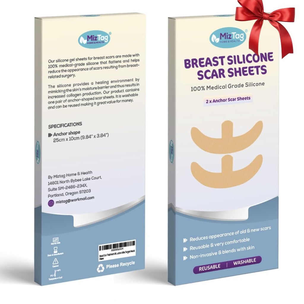 Essentiels de récupération de chirurgie mammaire - Feuilles de cicatrices en silicone pour le confort et la guérison - Idéal pour les essentiels d'usure