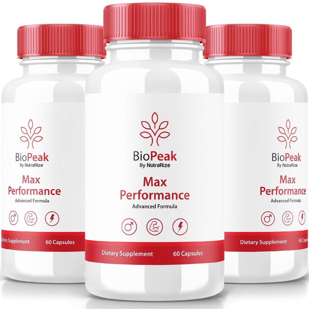 NutraRize (3 Pack) Biopeak Men Enhancement Pills, Biopeak Male Capsules, All Natural Supplement for Max Performance and Overall Health, Official Bio Peak Pastillas Reviews (180 Capsules)
