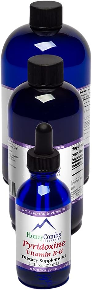 Gouttes de vitamine B6 (Pyridoxine) – gouttes de vitamine B liquide pour le soutien naturel de la fonction cérébrale, vaisseaux sanguins et soutien immunitaire – supplément de vitamine liquide – supplément santé sans alcool (16 Fl Oz)