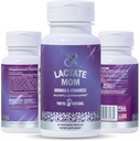 Vous êtes naturel Lactate Maman Postpartum Soutien Vitamines d'allaitement pour maman et bébé, Moringa biologique, Thistle de lait, Fenugreek, Rue de la chèvre et Camomile 60 Capsules végétariennes