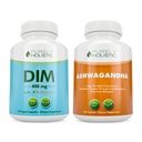 Purely Holistic Dim 400mg & Bioperine + Organic Ashwagandha 1300mg Bundle - 330 Vegan Capsules - Made in The USA