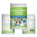 Animaux de compagnie Bien-être Ultime Probiotique 9 souches pour chiens et chats - Supports Le microbiome et la digestion Gut, soins du système immunitaire, santé urinaire, FOS, 2,5 milliards CFU - 11,29 oz (320 g) Poudre