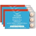 Viter énergie caféiné Gum 60mg caféine, B vitamines, Guarana, sans sucre. (Variété, 12pcs, 4 Pack)