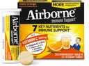 Airborne 1000mg Vitamine C avec vitamine D & Zinc, sans sucre Multivitamine Imune Supplément de soutien, Antioxydants Vitamines A C & Vitamine E, 30 comprimés effervescents, Zesty Orange Saveur