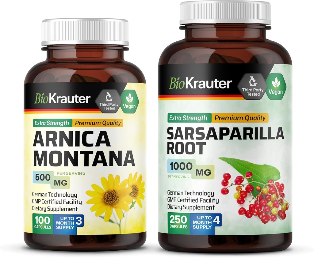 BIO KRAUTER Arnica Montana 100 Capsules & Sarsaparilla Racine 250 Capsules