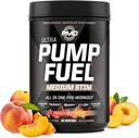 Pompe de sport PMD Combustible Ultra Moyen Stim - Pre Workout Premium Powder & Muscle Pump, Plus Focus, Endurance & Recovery, Creatine Premium, Arginine & Beta Alanine - Peach Nectarine (30 portions)