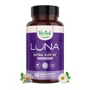 Nested Naturals Luna Sleep Aid - Pilules de couchage naturelles non habitantes pour adultes avec des ingrédients naturels - Racine valériane, mélatonine, camomille, baume de citron et plus - 60 Capsules Vegan